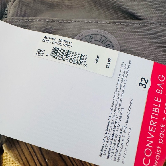 NWT Kipling Convertible Merryl Bag Waist Pack Crossbody 2 in One zipper purse - Picture 9 of 14